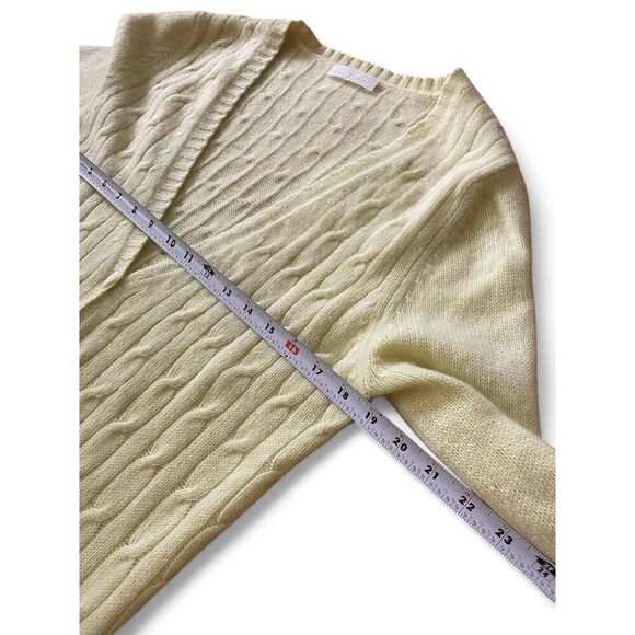 UNGER COLLECTION Women’s M Cashmere cardigan Light yellow Button Up Long Sleeve - Picture 8 of 11